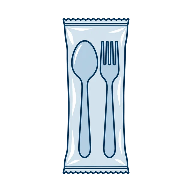 Bolsa para cuchara y tenedor desechables