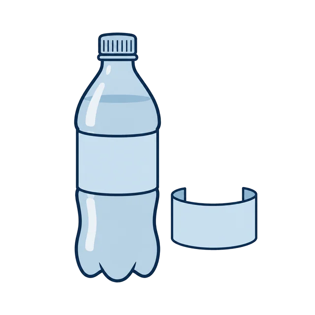 Etiqueta envolvente y su aplicación en una botella